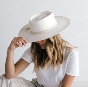 BRE PORK PIE STRAW HAT - IVORY
